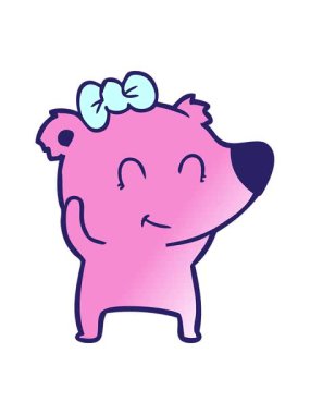 Ayı çizgi film karakterinin basınçlı animasyonu