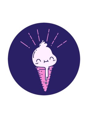 Dövme stili dondurma karakterinin döndürme hareketi simgesi