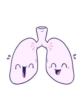 Çizgi film mutlu akciğerlerin animasyonunu renklendir