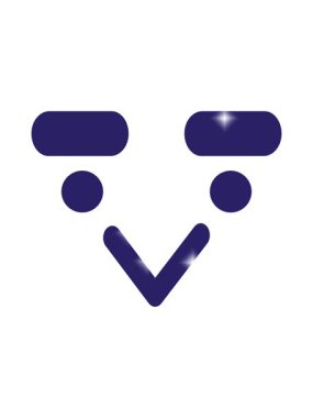 Kalın kaşlı kuş suratlı ikonun ışıltı efekti