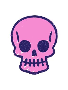 Korkunç Kafatası Tebeşiri çiziminin basınçlı animasyonu