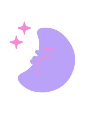 Karikatür ay ve yıldızların basınçlı animasyonu