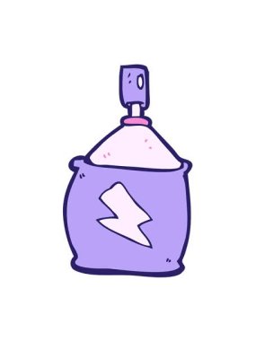 Çizgi film spreyinin titreşimli animasyonu