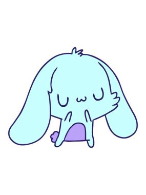 bobbing motion animation of illustration kawaii cute furry bunny