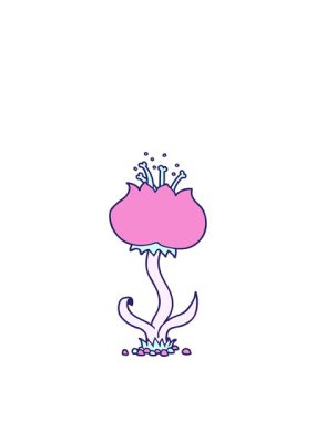 Çizgi film egzotik çiçeğinin animasyonunu genişletiyor