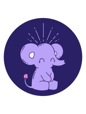 Dövme stili şirin bir filin animasyonunu bob ve duraklat