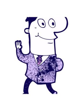 Neon ışık efektleri çizgi film işadamının işe yürüyüşünün animasyonu