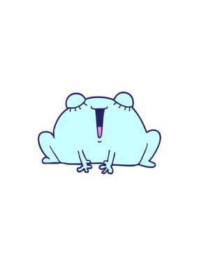 Sevimli kurbağanın yıldız patlaması etkisi animasyonu