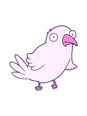 tatlı bir kuş karakterinin animasyonunu salla ve durdur