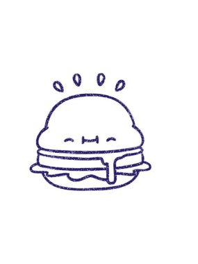 Sevimli Burger Kömür Çiziminin yatay titreşimli animasyonu