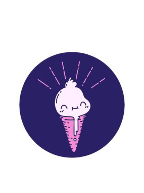 Dövme stili dondurma karakterinin yanıp sönen radyal çizgileri canlandırması