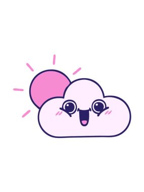 Güneş ve bulutun sevimli çizgi filminin hareketli animasyonu