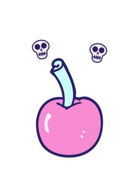 karikatür kirazının kafatası animasyonu