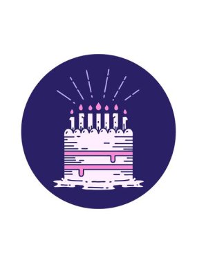 Dövme stili doğum günü pastasının hareketli canlandırması