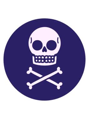 pixelize effect animation of iconic tattoo style icon of a skull