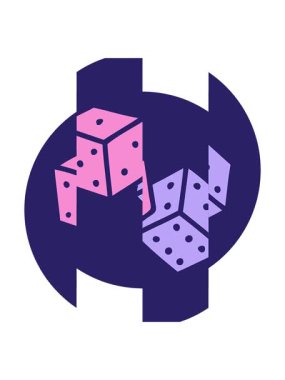 Şanslı zarların ikonik dövme tarzının bölünmüş hareket animasyonu