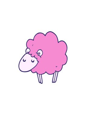 radioactive glowing animation of cartoon sheep design