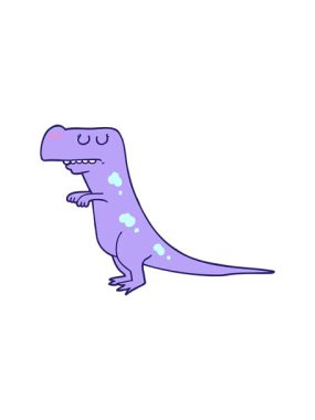 Bir dinozor karikatür elementinin dönen hareket animasyonu