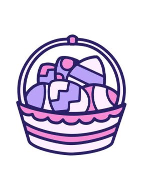 Geleneksel Paskalya sepetinin titreşimli hareketli animasyonu