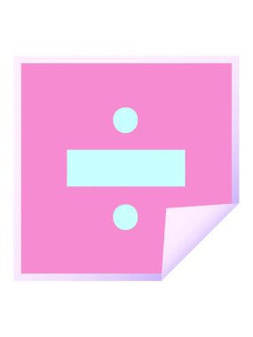 Bölme sembolünün kare soyma sticker karikatürünün titreyen hareketi