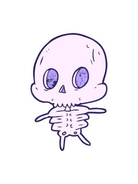 Şirin bir iskeletin titreyen hareket animasyonu