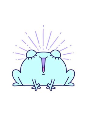 Geleneksel dövme stili mutlu kurbağanın çizgi filminin animasyonunu görüntüle