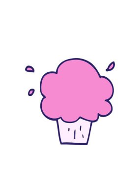 Yanıp sönen çizgisel çizgi film animasyonu şirin kek.