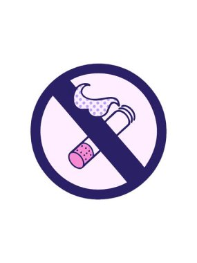 Çizgi roman tarzı sigara içilmeyen tabelanın hareketli animasyonu