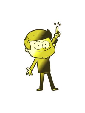 Çizgi filmdeki gülümseyen adamın renk animasyonu değişiyor