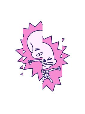 Korkunç iskeletin serbest çizim çiziminin bölünen hareket animasyonu