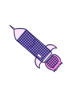 bir roket çiziminin dönen hareket animasyonu