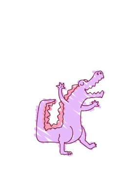 Timsah Tebeşirinin hareketli animasyonu Parlak renkli çiziyor