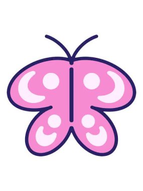 Basit sevimli kelebek çiziminin canlandırma efektini piksel yap