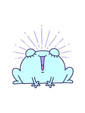 Geleneksel dövme stili mutlu kurbağanın hareketli çizgi filmi