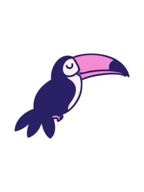 Brezilya Tukan kültür ikonu çiziminin dönen hareketli animasyonu