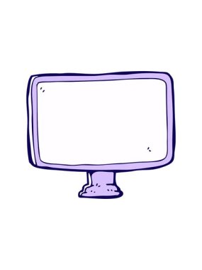 Çizgi film bilgisayar ekranının neon ışık efekti canlandırması