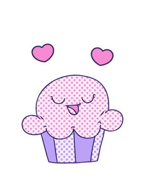 dönen kalpler çizgi roman stili tuhaf çizgi film mutlu pasta animasyonu