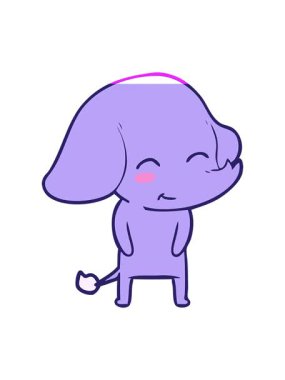 Sevimli fil karikatürünün animasyonunu çalıştır.