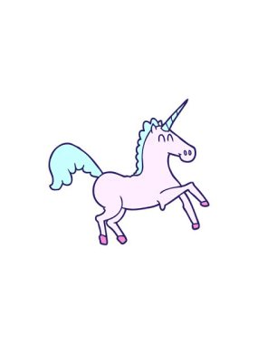 tek boynuzlu at karikatürünün radyoaktif parlayan animasyonu