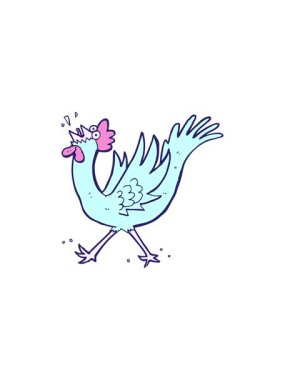 splitting effect animation of cartoon rooster image