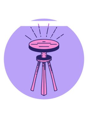 Dövme stili ahşap dışkı ikonunun animasyonunu güçlendir