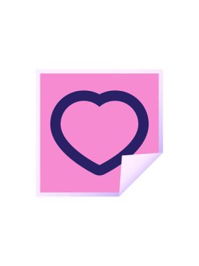 Satış flaş animasyonu kalp sembolü illüstrasyon kare etiketi