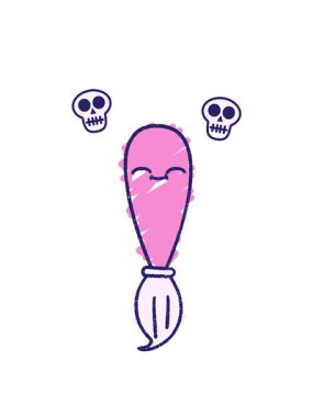 boya fırçası animasyonunun dönen kafatasları