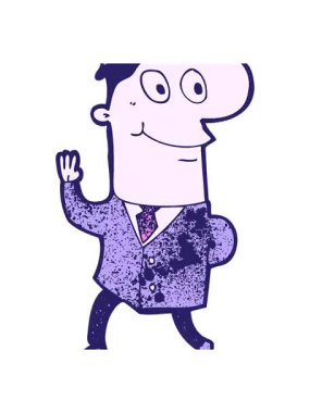 Çizgi film işadamının işe yürüme efektini canlandırın