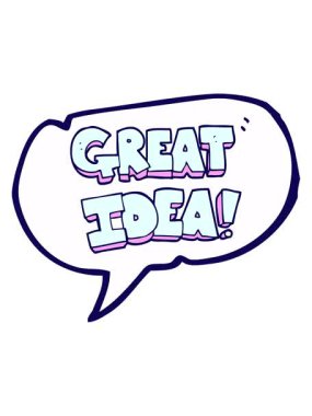 Serbest konuşma baloncuğu çizgi filmi GREAT IDEA sembolünün neon ışık efekti animasyonu