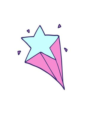 Çizgi film yıldızı illüstrasyonunu salla ve durdur