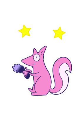 dönen yıldızların çizgi film animasyonu palamutlu sincap