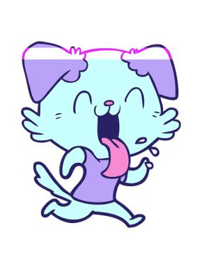 Çizgi filmlerdeki nefes nefese koşan köpekleri canlandırın.