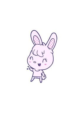 Sevimli tavşan imajının radyoaktif parlak animasyonu