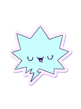 Konuşma kabarcığı etiketli mutlu çizgi film ifadesinin hareketli animasyonu